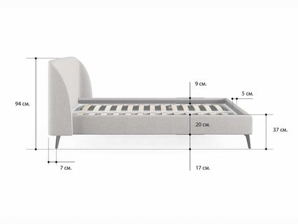 Кровать Сонум Rosa Вельвет Латте 120х190