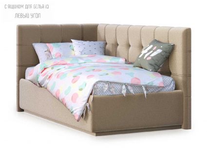 Кровать Nuvola Sabina угловая Velutto 22 (с подъемным механизмом) 90х200