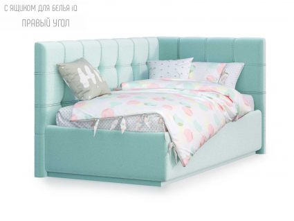 Кровать Nuvola Sabina угловая Velutto 14 (с подъемным механизмом) 200х200