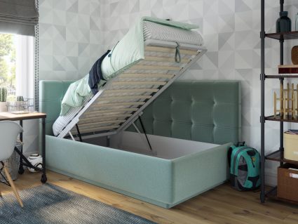 Кровать Nuvola Sabina угловая Velutto 22 (с подъемным механизмом) 90х200