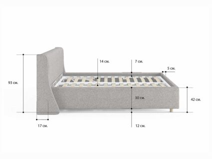 Кровать Сонум Barcelona Кашемир Бежевый (с подъемным механизмом) 160х190