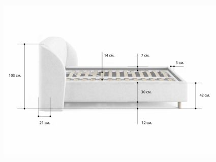 Кровать Сонум Valencia Кашемир Латте (с подъемным механизмом)