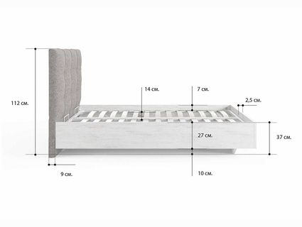 Кровать Сонум Victoria Ясмунд + Кашемир Бежевый (с подъемным механизмом) 180х190