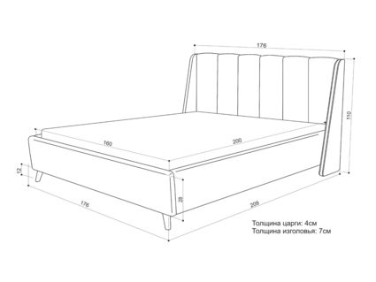 Кровать Sontelle Style Skordia Luxa Milk 140х200