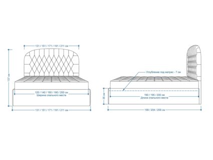 Кровать Lonax Венеция велюр Dolly-3 (с подъемным механизмом) 200х190