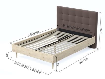 Кровать Арско Альмена Сосна/Велюр Grace 06 160х200