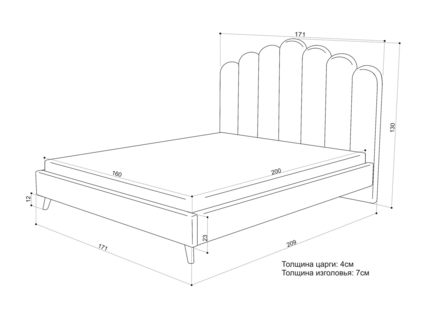 Кровать Sontelle Style Lixano Malta grey 90х190