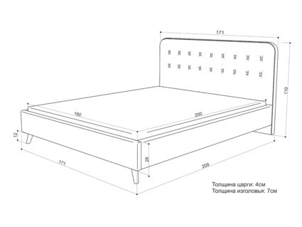 Кровать Sontelle Style Kipso Velutto 20 160х190