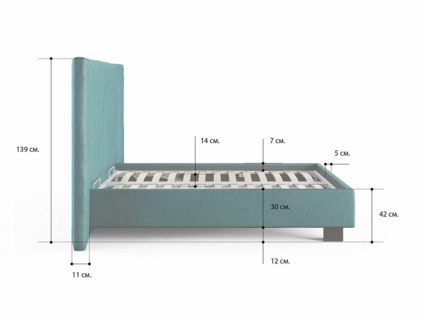 Кровать Сонум Barbara Кашемир Синий 160х190