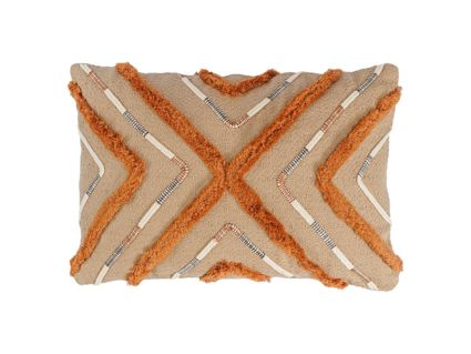 Декоративная подушка Tkano Ethnic Abstract play с бахрамой и кантом 662