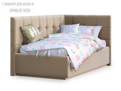 Кровать Nuvola Sabina угловая Velutto 22 (с подъемным механизмом) 90х200